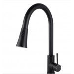 Aqua Matte Black Round Pull Out Kitchen Sink Mixer